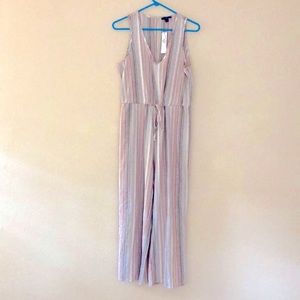Trendy DREW sleeveless jumpsuit xs pink and gray